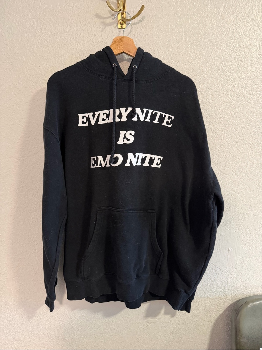 Black 'Every Nite Is Emo Nite' Graphic Hoodie